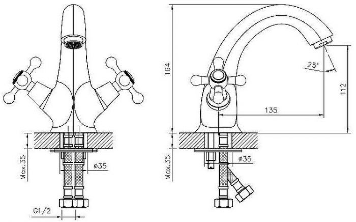 Смеситель для раковины Decoroom DR54011 Хром