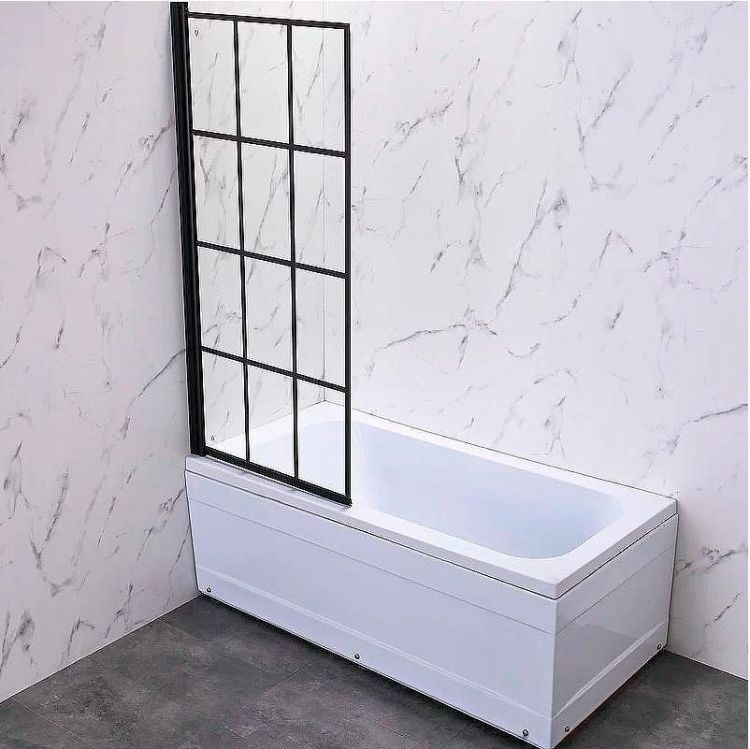 Шторка на ванну Veconi Palau 70 L PL77L-70-01-C6 профиль Черный матовый стекло прозрачное