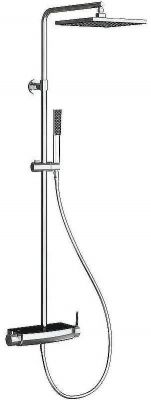 Душевая система Teska Mira DK2923C Хром Черное стекло