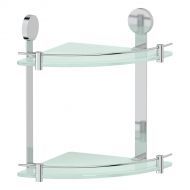 Полка угловая 2-х ярусная 26 см (матовое стекло; хром) HAR 040 Полка угловая 2-х ярусная 26 см (матовое стекло; хром) HAR 040