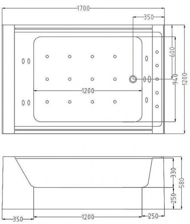 Акриловая ванна Ceruttispa 170x120 C-454A 9958 с гидромассажем Акриловая ванна Ceruttispa 170x120 C-454A 9958 с гидромассажем