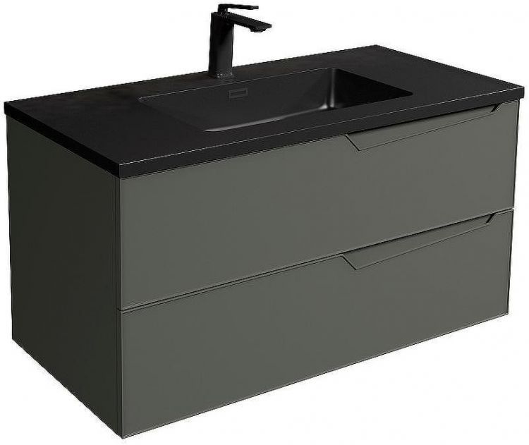 Тумба с раковиной Parly Spa Rhea 60 Rhea60 10128 подвесная Серая матовая