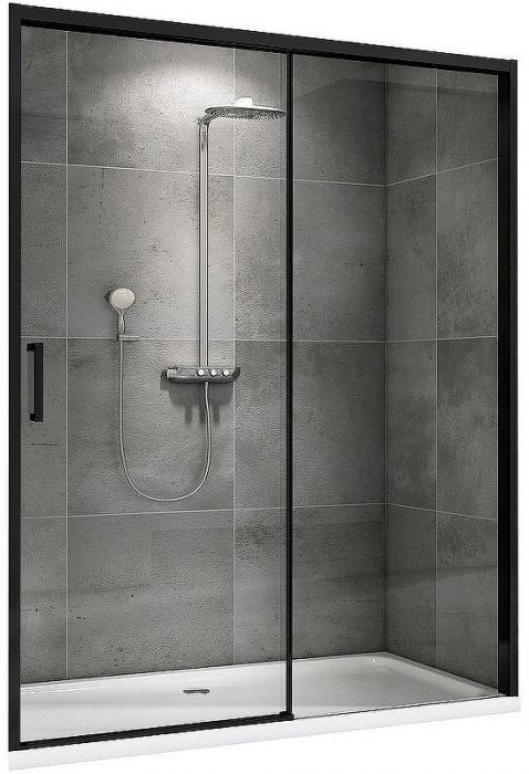 Душевая дверь Abber Komfort 150 AG93150B профиль Черный стекло прозрачное