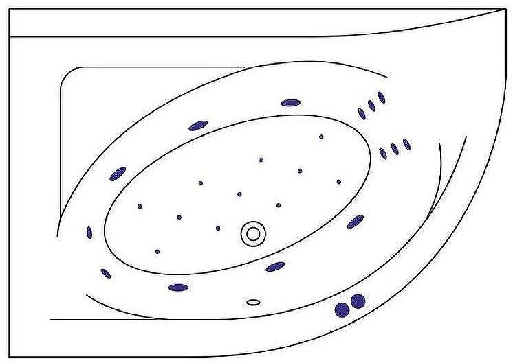 Акриловая ванна Excellent Aquarella 150x100 L WAEX.ARL15.ULTRA.BR с гидромассажем