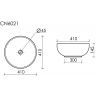 Умывальник CERAMICANOVA Element чаша накладная круглая 410 мм CN6021