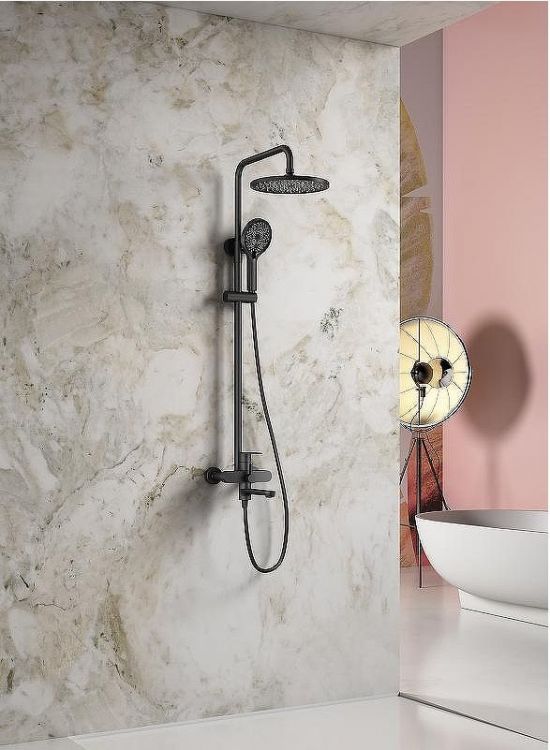 Душевая система Splenka S222.24.06 Черная матовая