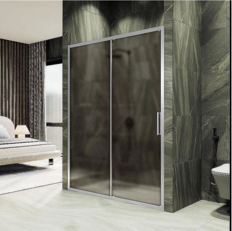 Душевая дверь Maybah Glass MGD-1542-5 1200x1950 раздвижная профиль Хром матовый стекло бронзовое матовое