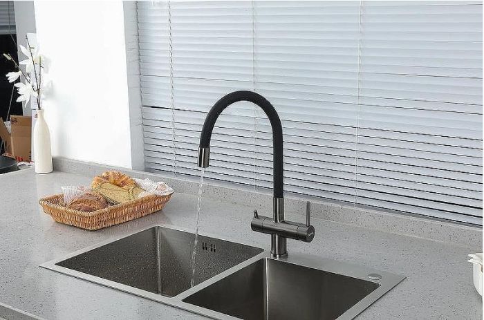 Смеситель для кухни Gappo G4398-39 Оружейная сталь Черный