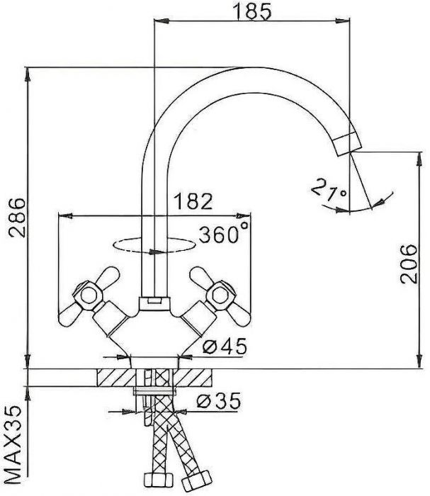 Смеситель для кухни Frap H25 F4025 Хром
