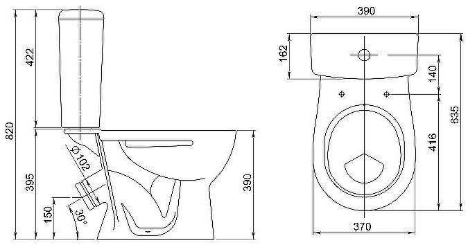 Унитаз компакт Santeri Орион 1.P400.8.S00.00B.F с бачком и сиденьем