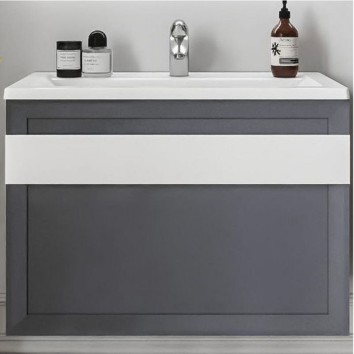 Тумба под раковину Бриклаер Берлин 80 4627125416156 подвесная Оникс серый