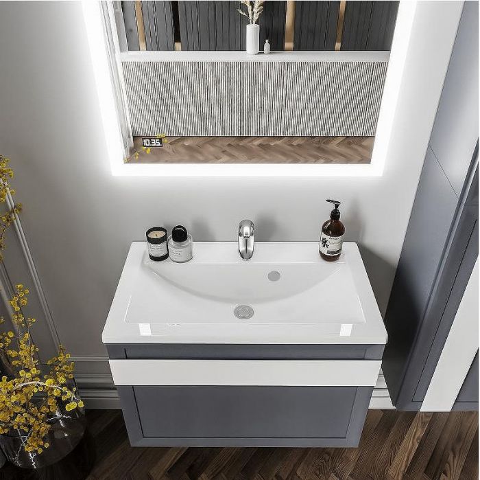 Тумба под раковину Бриклаер Берлин 80 4627125416156 подвесная Оникс серый