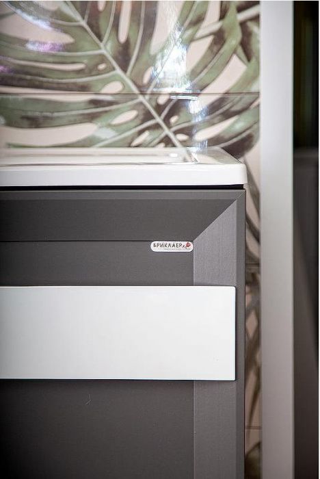 Тумба под раковину Бриклаер Берлин 80 4627125416156 подвесная Оникс серый