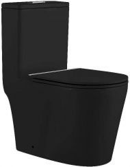 Унитаз моноблок SantiLine SL-5029MB Черный матовый с бачком и сиденьем Микролифт