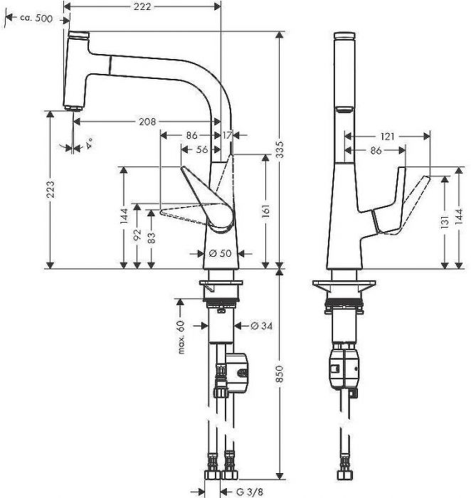 Смеситель для кухни Hansgrohe Talis Select S 72822000 Хром