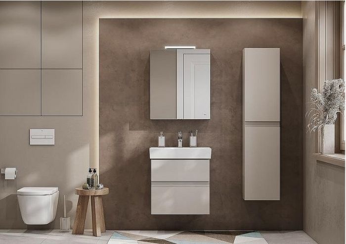 Зеркальный шкаф Roca Oleta 60 R A857646515 с подсветкой Капучино
