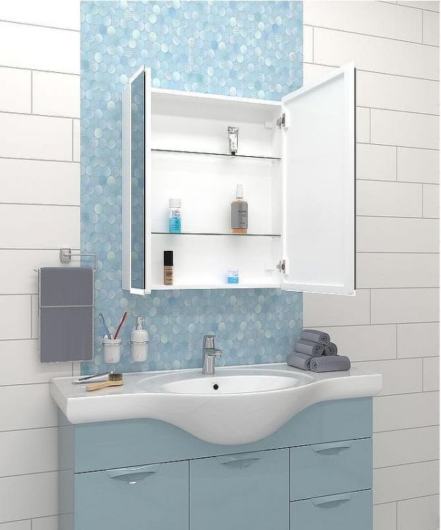 Зеркальный шкаф Континент Reflex LED 70 МВК026 с подсветкой Белый