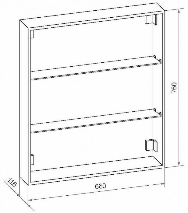 Зеркальный шкаф Континент Reflex LED 70 МВК026 с подсветкой Белый