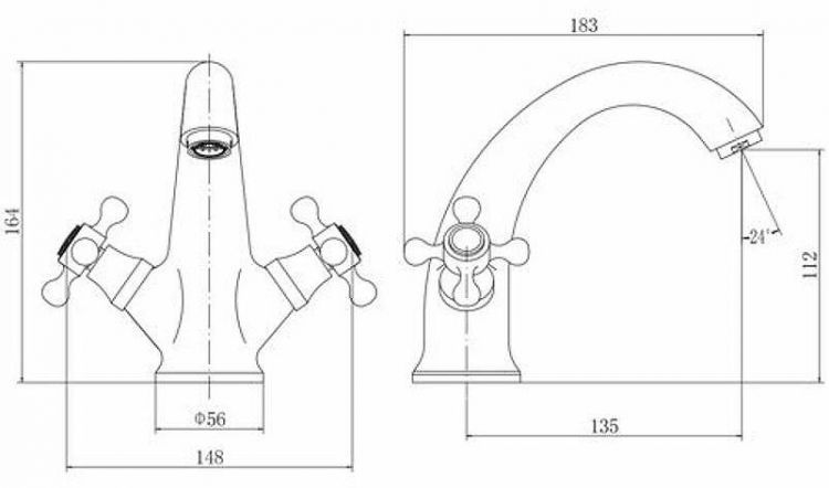 Смеситель для раковины Fashun A1019 цвет Хром Смеситель для раковины Fashun A1019 цвет Хром