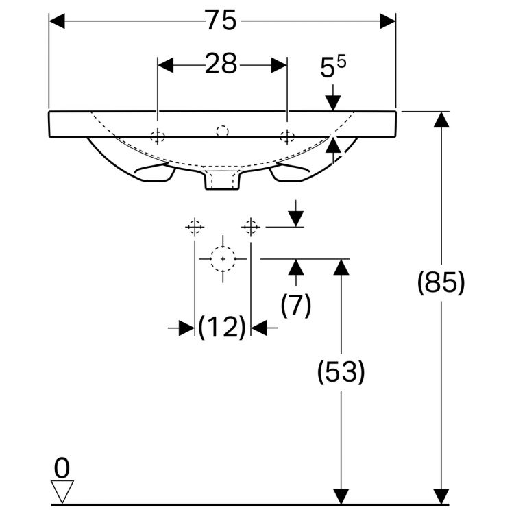 Раковина Keramag Acanto, 500.622.01.2