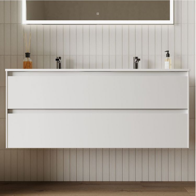 Тумба подвесная SANCOS под раковину Cento белый глянец, 1190х450х500, CN120-2W