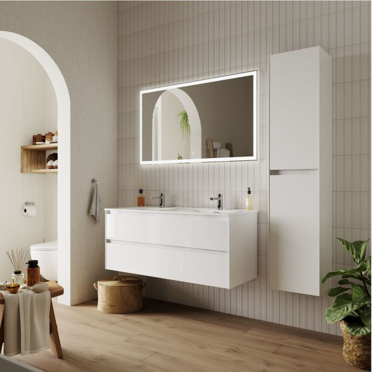 Тумба подвесная SANCOS под раковину Cento белый глянец, 1190х450х500, CN120-2W