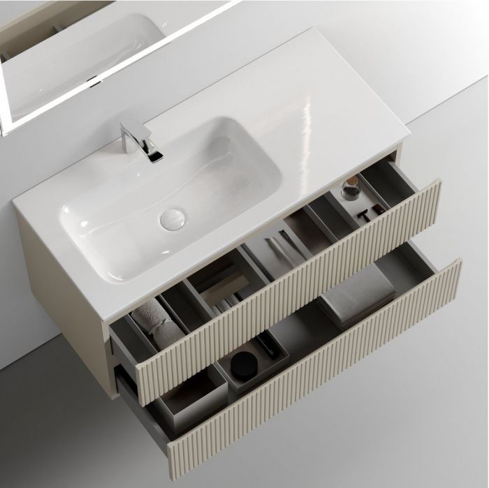 Тумба подвесная SANCOS под раковину Snob T левая, Beige Soft 995х445х500, SNT100LCE