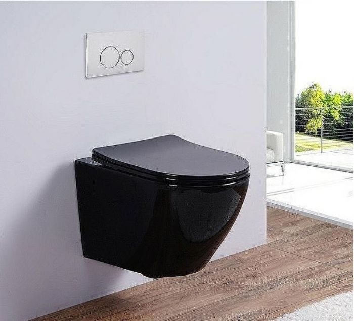 Унитаз Esbano Azalea ESUPAZALB подвесной Черный глянцевый с сиденьем Микролифт