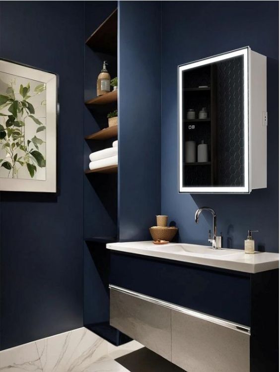 Зеркальный шкаф AQUAme AQM9201 60 с подсветкой цвет Белый