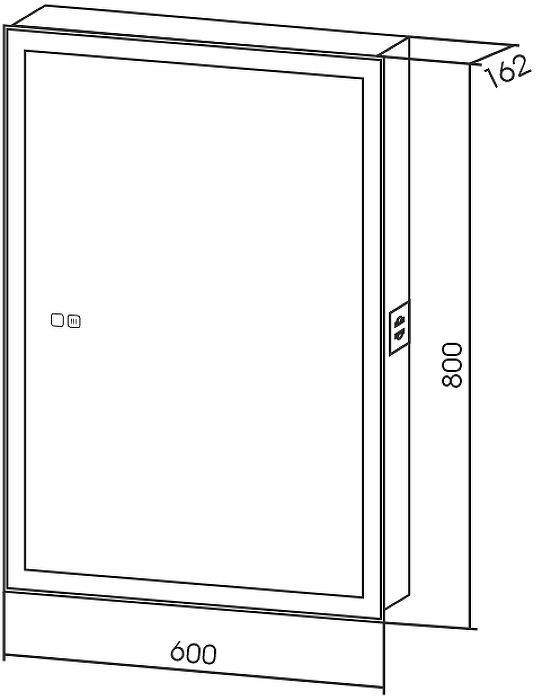 Зеркальный шкаф AQUAme AQM9201 60 с подсветкой цвет Белый