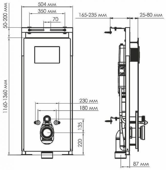 Инсталляция WasserKRAFT Salm 27TLT.010.ME.WH.MG02 для унитаза Белое стекло с клавишей смыва Золото матовое