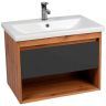 Тумба под раковину VIANT Бостон 80 VBOS80COG-T1YP подвесная Графит матовый Дуб Вотан