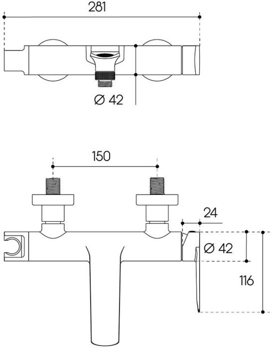 Смеситель для ванны AQUEDUTO LINHA,  шлифованное золото (LIN0650)