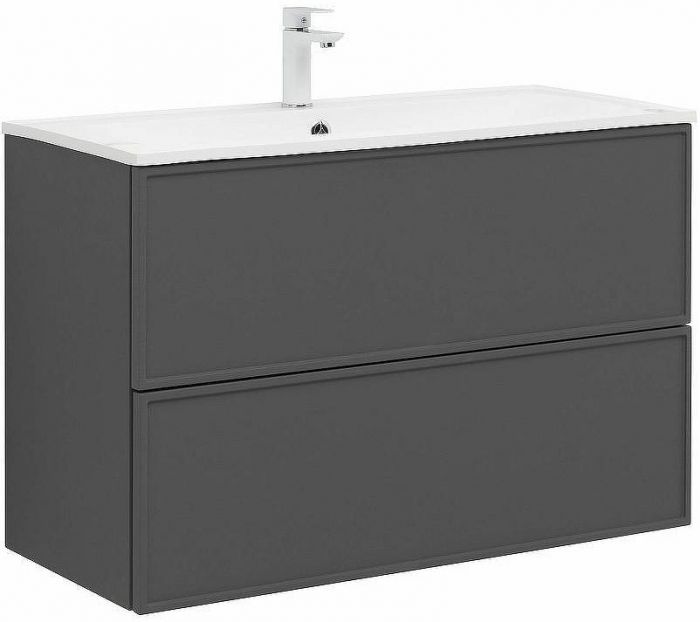 Тумба под раковину Aquanet Арт 100 329614 подвесная Ясень графит