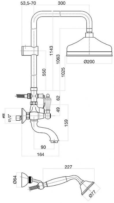 Душевая система Fiore Gioielli 08ZZ0615 цвет Бронза