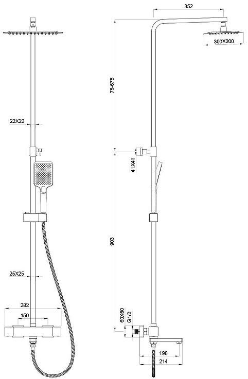 Душевая система Oliveeka Y OL-739902-BN с термостатом цвет Никель матовый Душевая система Oliveeka Y OL-739902-BN с термостатом цвет Никель матовый