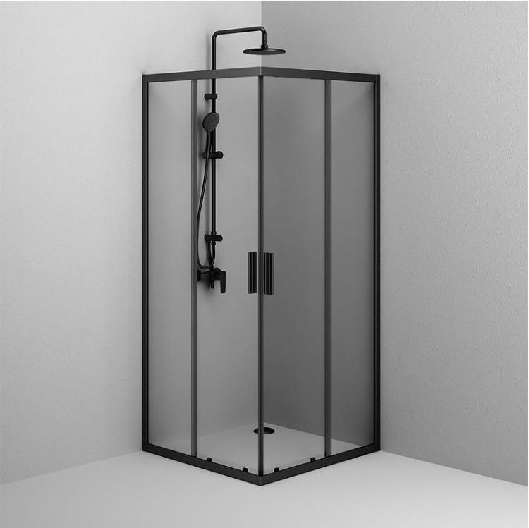 Душевой уголок AM.PM Gem S 90х90 W93G-403-090BT профиль Черный матовый стекло прозрачное Душевой уголок AM.PM Gem S 90х90 W93G-403-090BT профиль Черный матовый стекло прозрачное