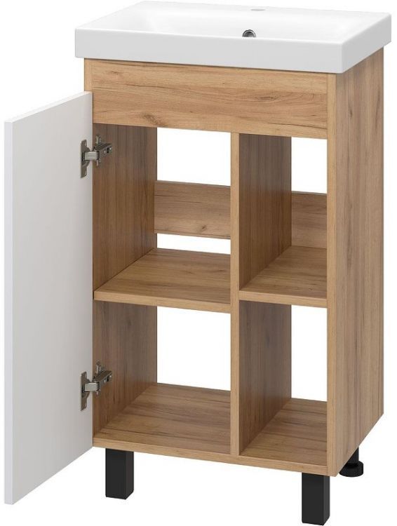 Тумба с раковиной Misty Крафт 50 УТ000013342 Белая Дуб Крафт золотой