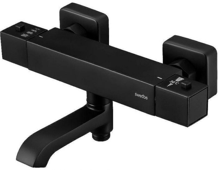 Смеситель для ванны Swedbe Mercury 9062B с термостатом Черный матовый