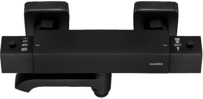 Смеситель для ванны Swedbe Mercury 9062B с термостатом Черный матовый