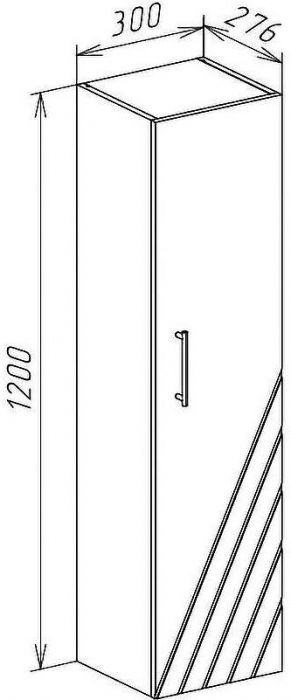 Шкаф пенал Bellezza Альба 30 L 4621702182014 подвесной Белый