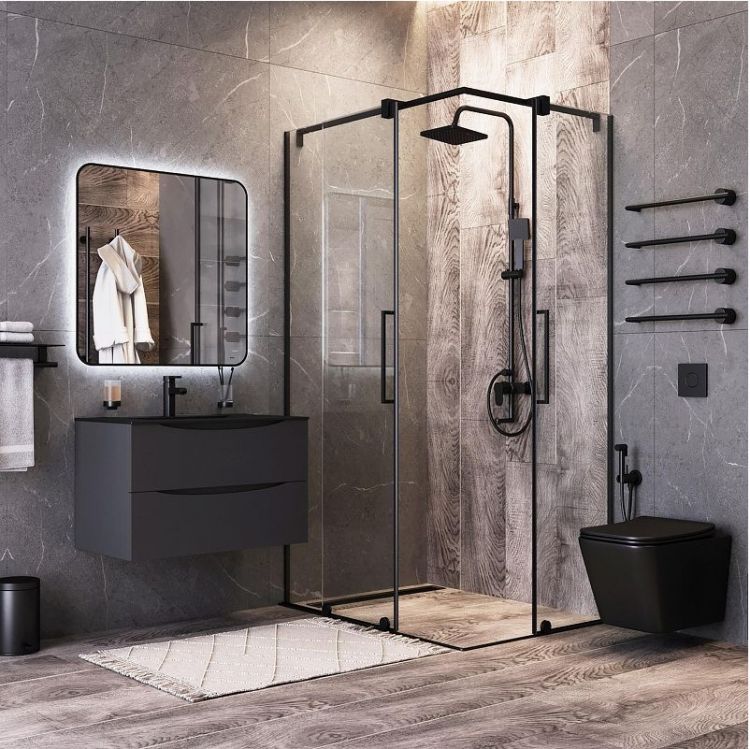 Тумба под раковину Bond Cube 80 T01807 подвесная цвет Темно-серый