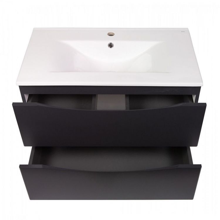 Тумба под раковину Bond Cube 80 T01807 подвесная цвет Темно-серый