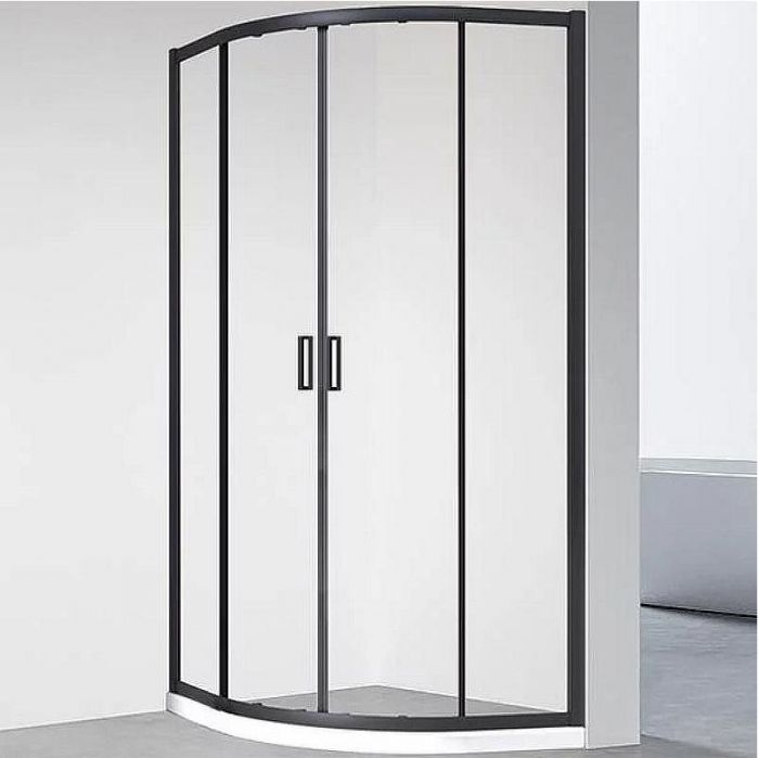 Душевой уголок Veconi Rovigo RV01B 80х80 RV01B-80-01-C7 профиль Черный матовый стекло прозрачное