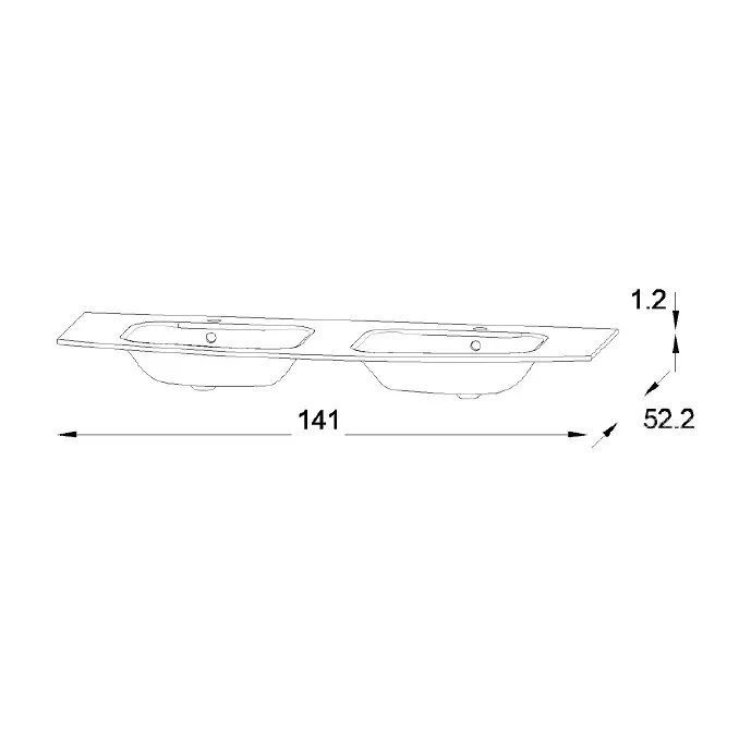 Стеклянная Раковина Jacob Delafon Nona 140 см EB1887RU-DE1