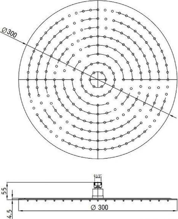Верхний душ RGW Shower Panels SP-81-30 B 21148130-04 Черный