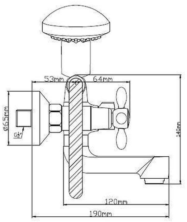 Смеситель для ванны Boou BA5318-2-B702 цвет Хром Смеситель для ванны Boou BA5318-2-B702 цвет Хром