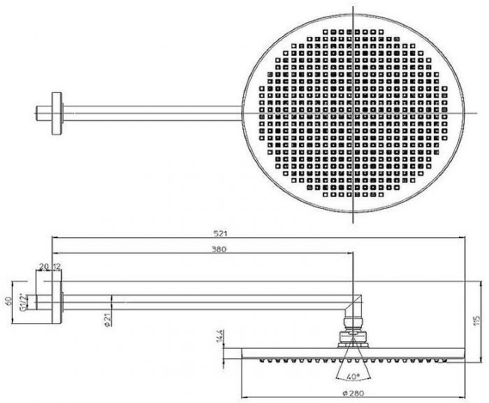 Верхний душ Bossini Apice H70430I.030 Хром