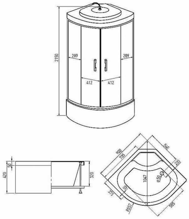 Душевая кабина Erlit Comfort 90х90 ER3509TP-C4-RUS без гидромассажа