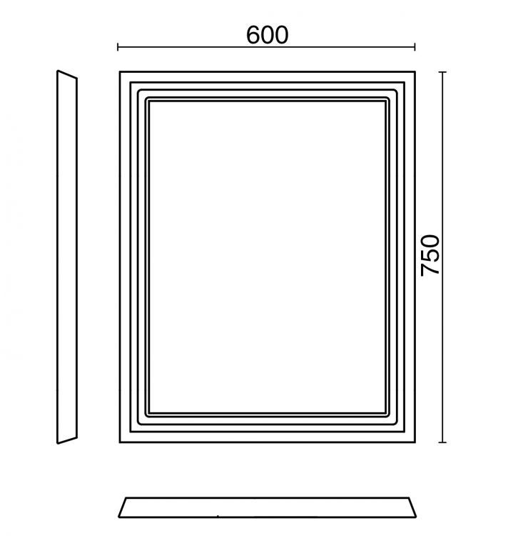 Зеркало POMPEI 60 см, черное